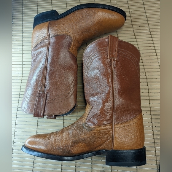 Dan Post men's sz 7.5D genuine exotic smooth Ostrich Cognac brown. Worn one time - Picture 8 of 12